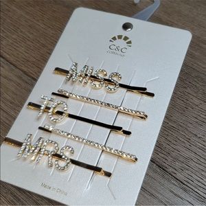 C&C California Miss to Mrs Gold Rhinestone Pins